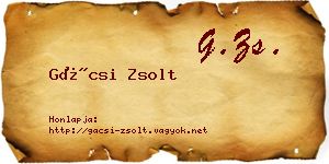 Gácsi Zsolt névjegykártya